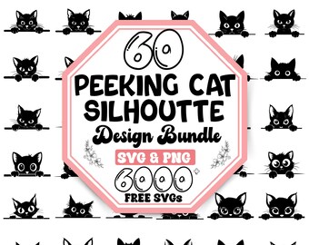 Katzen Silhouetten SVG Bundle: 60 Designs für Cricut (Instant Download)