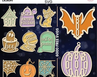 Halloween Laser Cut SVG Bundle |Halloween Season Svg |Halloween Sign Svg |Happy Halloween Svg |Halloween Door Hanger Svg |Door Sign Svg