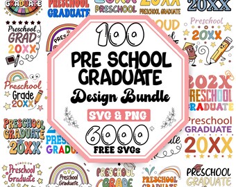 Paquete SVG de Graduado de Preescolar: Diseños para Celebración de Graduación Infantil (Descarga Digital)