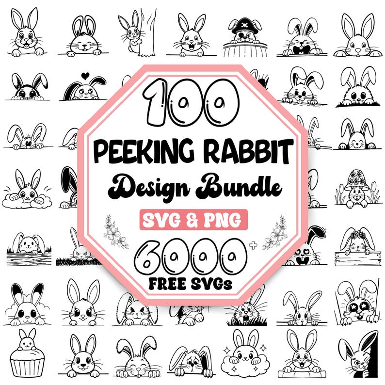 Peeking Rabbit Svg Bundle |happy Easter Svg |peeking Animal Svg |cute ...