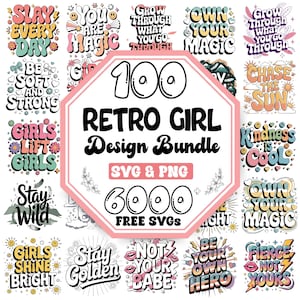 Retro Girl Svg Bundle |Happy Face Svg |Inspirujące cytaty Svg |Trendy Svg |Sassy Girl Svg |Motywujące Svg |Dziewczęce powiedzenia |Groovy Trendy