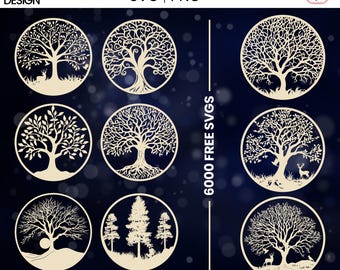 Tree Laser Cut Svg Bundle | Laser Cut Svg Files | Wood Laser Cutting | Tree laser cut Svg | Tree Of Life | Cricut | Digital Download