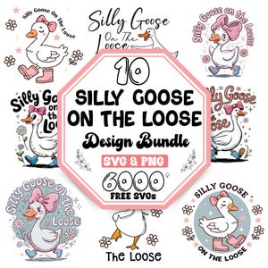 Ganso tonto suelto Svg / Ganso juguetón Svg / Ganso divertido Svg / Ganso descarado Svg / Dibujo animado de pájaro tonto Svg / Vibras de ganso Svg / Ganso caprichoso