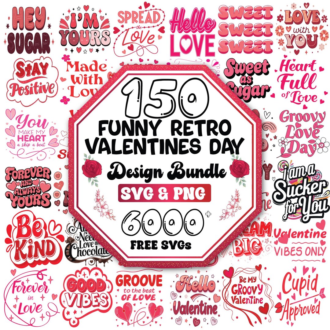 150 Funny Retro Valentines Day SVG Bundle (digital Download) - Etsy