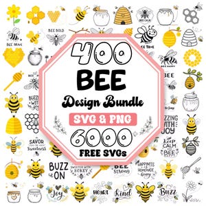 Paquete SVG de abejas / Abeja reina, diseños de panal (descarga digital)