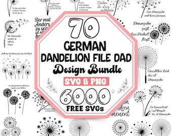 German Dandelions Plotter Files Svg Bundle |Motivational Svg |Positive Sayings Svg |Inspirational Quotes Svg |German Sayings Plotter Svg