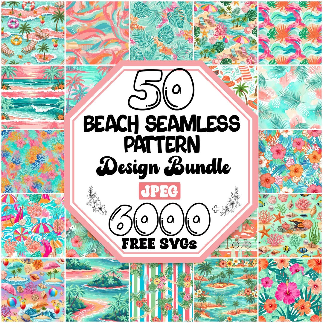 Beach Seamless Patterns Bundle |printable Digital Paper |summer Beach ...