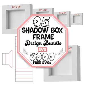 Pacchetto cornice Shadow Box SVG / Cornice 3D SVG / Arte decorativa in scatola / Cornice personalizzata / Cornice creativa SVG / Cornice a scatola SVG / LightBox per creazioni artigianali SVG