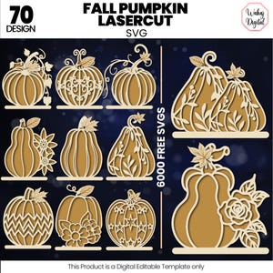 Fall Pumpkin Laser Cut Svg Bundle |Halloween Pumpkin Svg |Standing Pumpkins Svg |Autumn Pumpkin Svg |Halloween Decor |Pumpkin Shelf Sitter