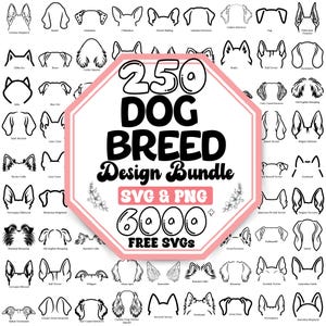 Dog Breed Ears SVG Bundle: Outline Line Art (Digital Download)