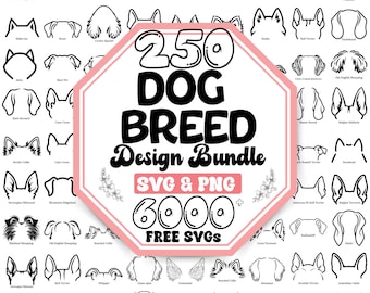 Dog Breed Ears Svg Bundle |Dog Ear Outline Line Art Svg |Dog Svg |Dog Breed Ears Png |Animal Ears Svg (Digital Download)