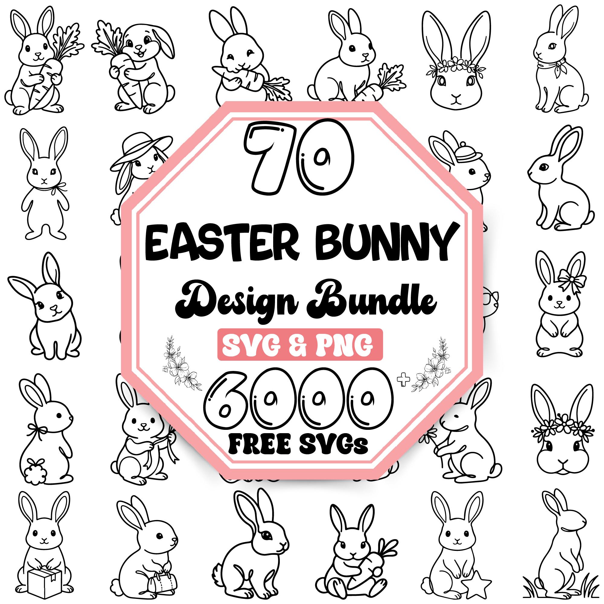 Easter Bunny SVG Bundle |easter Bunny Outline Svg |happy Easter Svg ...