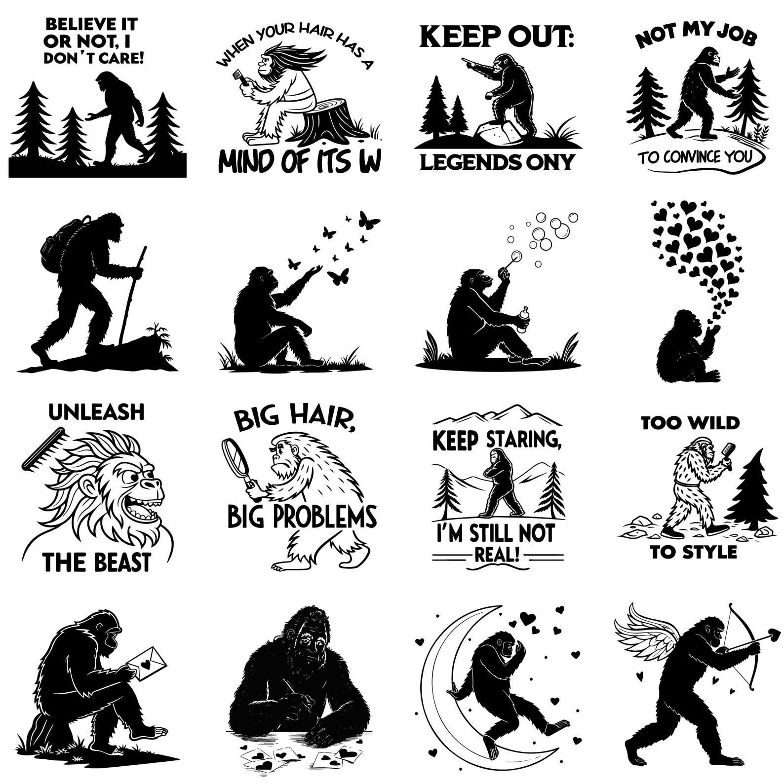 Bigfoot SVG Bundle: Sasquatch Graphics, Camping & Mountain Designs ...
