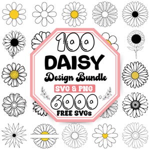 Daisy SVG Bundle |Daisy Outline Svg |White Daisy Svg |Split Daisy Line Art Svg |Flowers Svg |Retro Daisy Svg |Wildflower Svg |Daisy Monogram