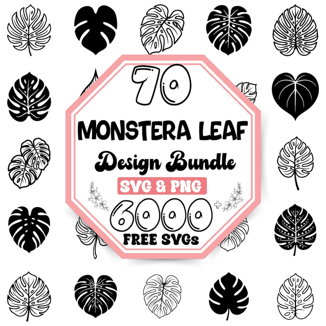 Monstera Leaf SVG Bundle |monstera Leaf Silhouette Svg |jungle Leaves ...