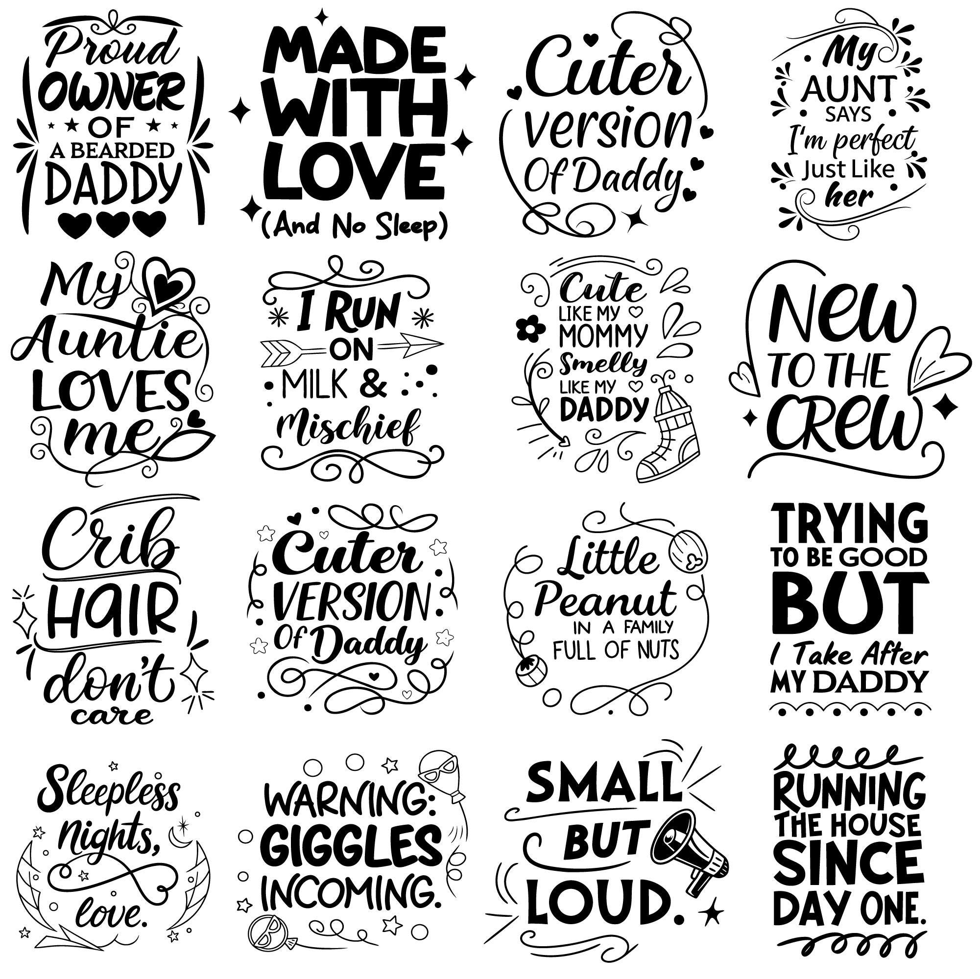 Funny Baby SVG Bundle: Newborn Quotes & Sayings (digital Download) - Etsy