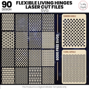 Flexible Living Hinges Laser Cut Files: DIY Wooden Patterns (Digital Download)