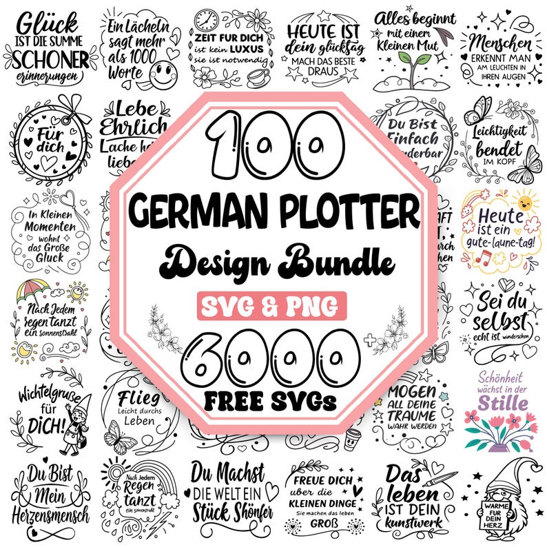German Plotter Svg Bundle German Saying Svg Bundle |German Craft Quotes |German Thank You Svg (Digital Download) image 1