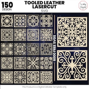 150 Tooled Leather Floral Laser Cut SVG Bundle (Digital Download)