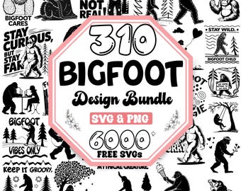 Bigfoot SVG Bundle: Sasquatch Graphics, Camping & Mountain Designs (Digital Download)