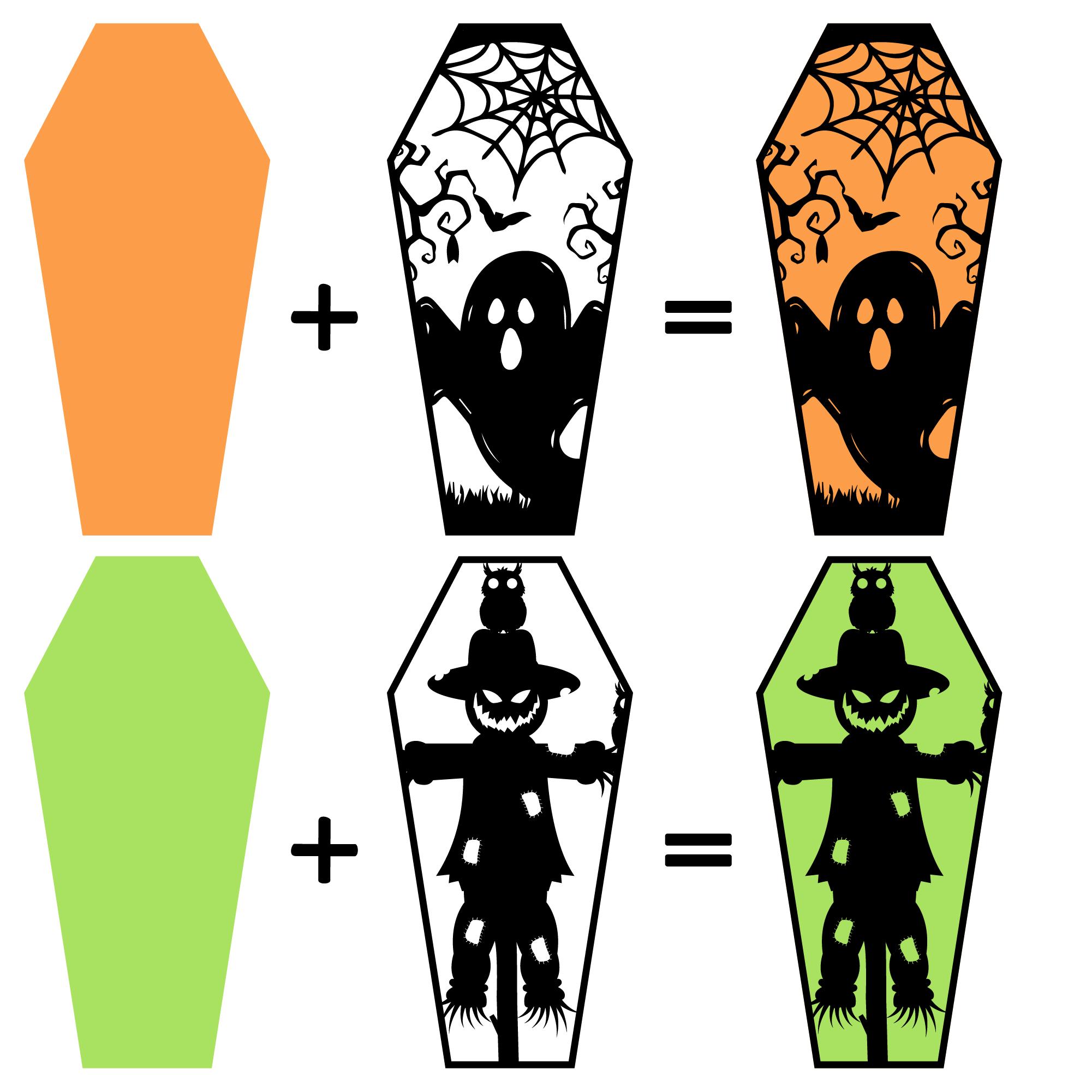ハロウィン棺 SVG バンドル: 不気味なデザイン (デジタルダウンロード 