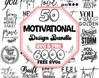 Motivational Quotes SVG Bundle: Positive Affirmations, Mental Health Designs (Digital Download)