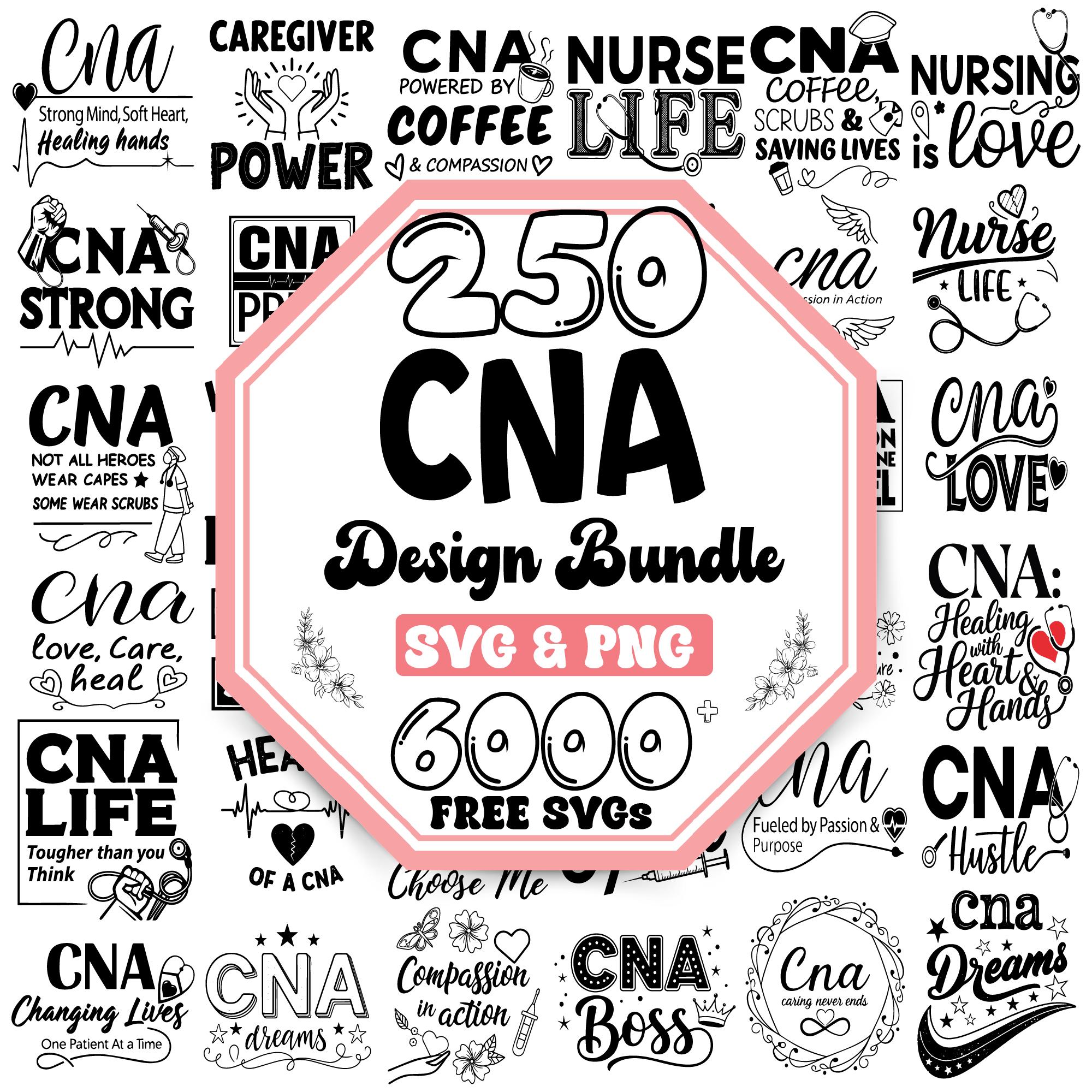 250 CNA Design Bundle: Nurse SVG, Stethoscope, Medical (Digital Download)