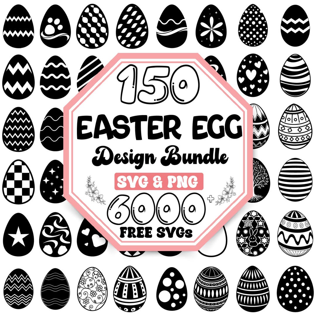 Easter Egg Svg Bundle | Egg Silhouette Svg Files | Happy Easter Svg ...