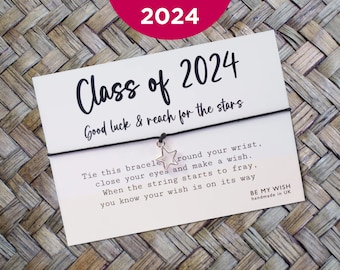 BULK, Class of 2024 school leavers gift, gift from teacher, wish bracelet, leavers present, year 11 gift, school leavers, class 24, A7 card,