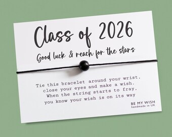 Star Class of 2026 School Leavers Gift, Wish Bracelet, Personalised ...