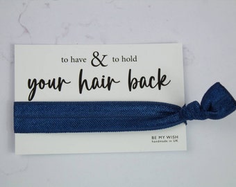 Elastic hair tie, Navy wrist band, bride tribe elastic, hen party favours, hen, bachelorette party, hair accessories, hen party bags