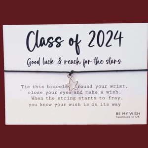 BULK Class of 2024 school leavers gift, wish bracelet, personalised, gift for pupils, university, college, school leavers, class 24, student