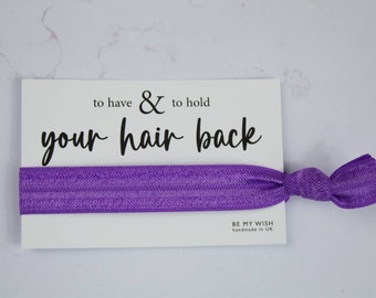 Elastic hair tie, Purple wrist band, bride tribe elastic, hen party favours, hen, bachelorette party, hair accessories, hen party bags