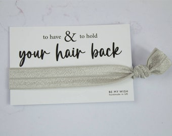 Elastic hair tie, Silver wrist band, bride tribe elastic, hen party favours, hen, bachelorette party, hair accessories, hen party bags