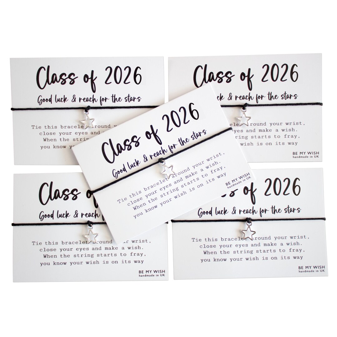 Star Class of 2026 School Leavers Gift, Wish Bracelet, Personalised ...