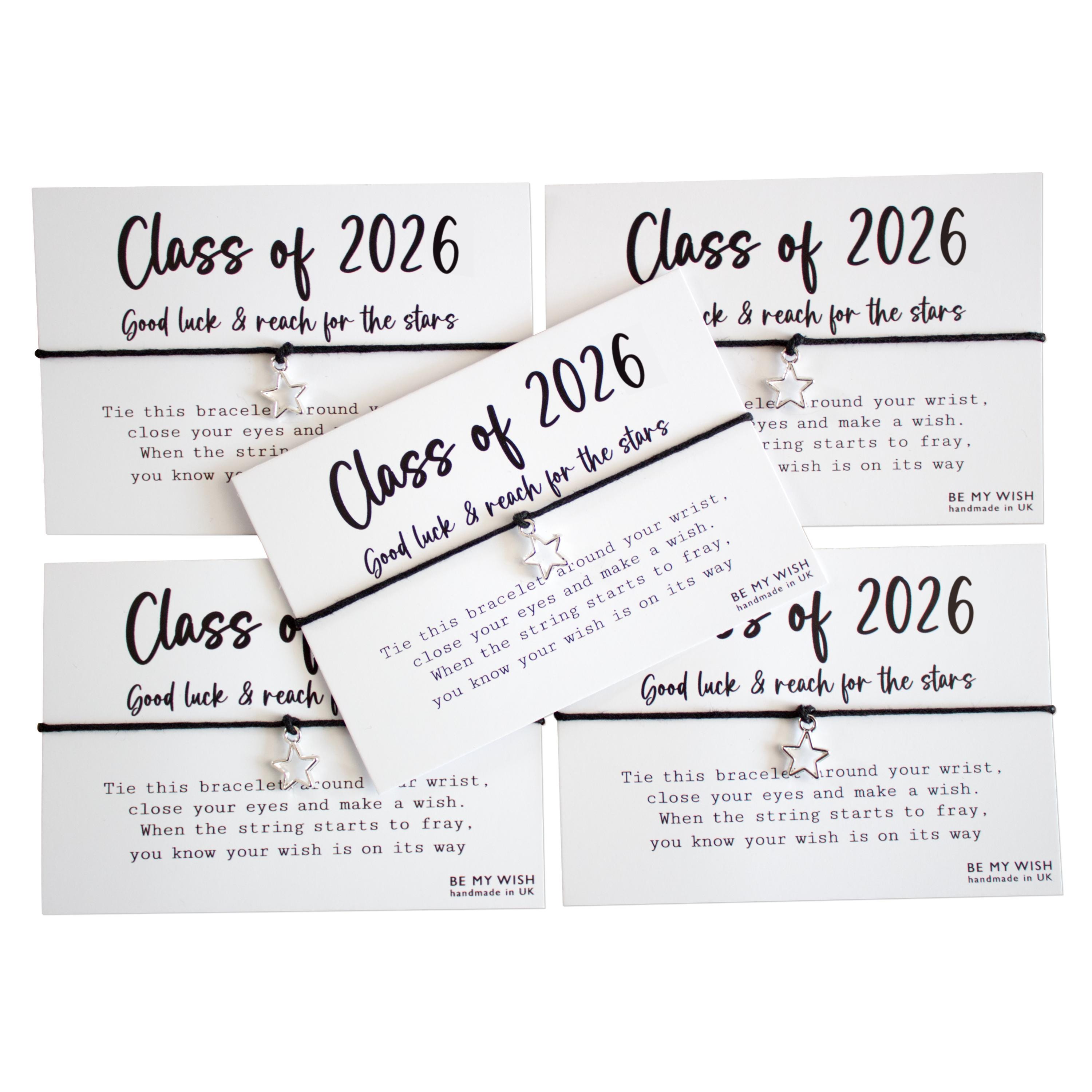 Star Class of 2026 School Leavers Gift, Wish Bracelet, Personalised ...