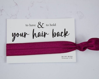 Elastic hair tie, Burgundy wrist band, bride tribe elastic, hen party favours, hen, bachelorette party, hair accessories, hen party bags