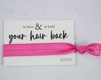 Elastic hair tie, Bright Pink wrist band, bride tribe elastic, hen party favours, hen, bachelorette party, hair, hen party bags hair ties