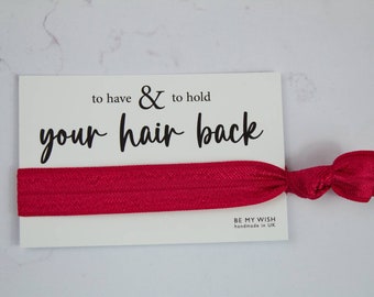 Elastic hair tie, Red wrist band, bride tribe elastic, hen party favours, hen, bachelorette party, hair accessories, hen party bags