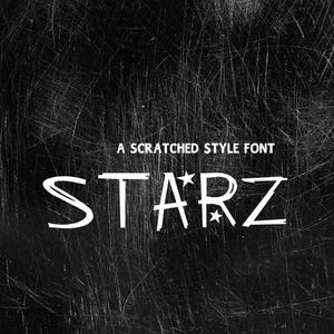 Font STARZ Scratched "ttf, WOFF, WOFF2, otf, formati inclusi" Font per Cricut, Font Cricut, Font Procreate, Font per uso commerciale