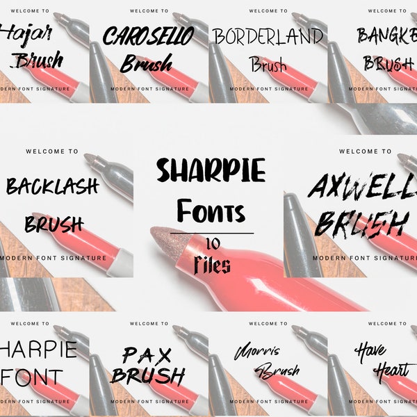 10 Sharpie Fonts Bundle Canva Fonts, Cricut Fonts, Procreate Fonts, Branding Fonts, kommerzielle Nutzung
