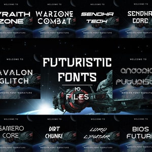 10 Futuristic Fonts Bundle Canva Fonts, Cricut Fonts, Procreate Fonts, Branding Fonts, Commercial Use