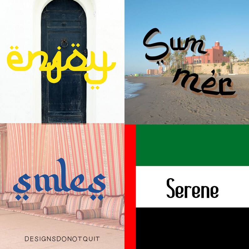 10 Arabic Font Bundle Canva Fonts, Circuit Fonts, Procreate Fonts