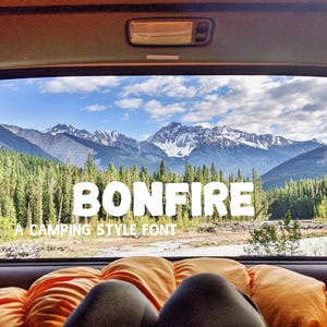 Bonfire Font, Outdoor Font Canva Font, Cricut Font, Procreate Font, Branding Font, Commercial Use, Camping Font, Adventure Font, Wild Font