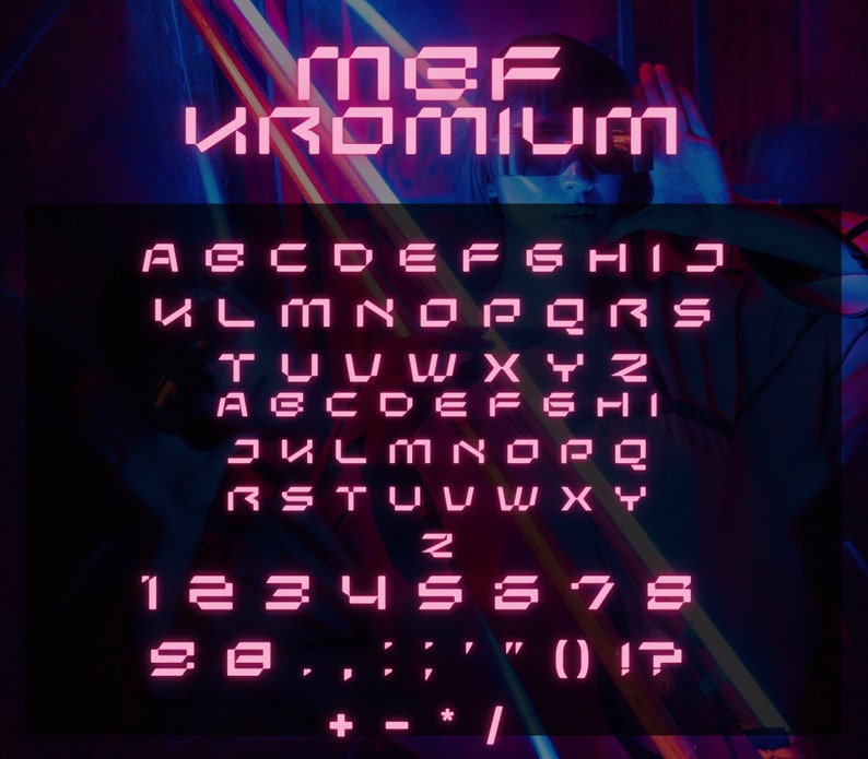 10 Cyberpunk Fonts Bundle Canva Fonts, Cricut Fonts, Procreate Fonts