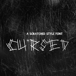 Font CURSED Scratched "ttf, WOFF, WOFF2, otf, formati inclusi" Font per Cricut, Canva Font, Procreate Font, Font per uso commerciale