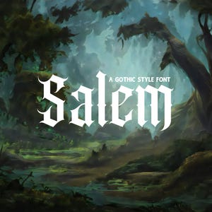 Salem Gothic Schriftart "TTF, WOFF, WOFF2, OTF, Enthaltene Formate" Schriftart für Cricut, Cricut Schriftart, Procreate Schriftart, Schriftart für kommerzielle Nutzung, Canva Schriftart