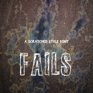 FALLS Scratched Font "ttf, WOFF, WOFF2, otf, formati inclusi" Font per Cricut, Canva Font, Procreate Font, Font per uso commerciale