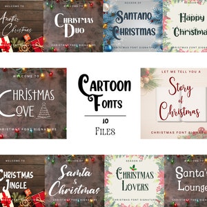 10 Christmas Fonts Bundle Canva Fonts, Cricut Fonts, Procreate Fonts, Branding Fonts, Commercial Use