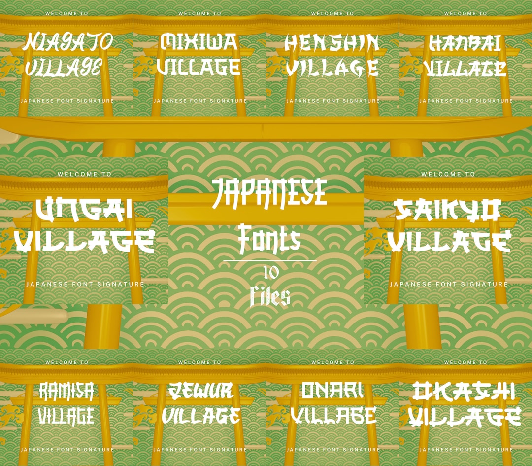 10 Japanese Fonts Bundle Canva Fonts Cricut Fonts Procreate Etsy UK